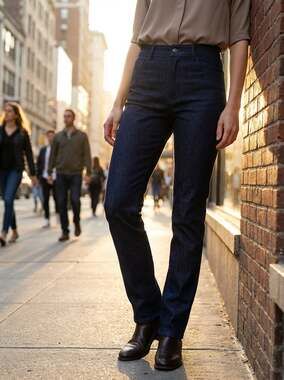 Yelete Skinny Jeggings Women's Black Mid Rise 5-Pocket Cotton Blend Large*